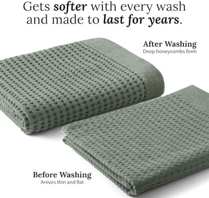 GILDEN TREE Waffle Towels for Bathroom Luxury 100% Cotton Bath Towels, Quick - Image 5