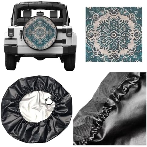 Aztec Spare Tire Cover Turquoise Southwest Navajo Car Accessories Universal Fit - Image 3