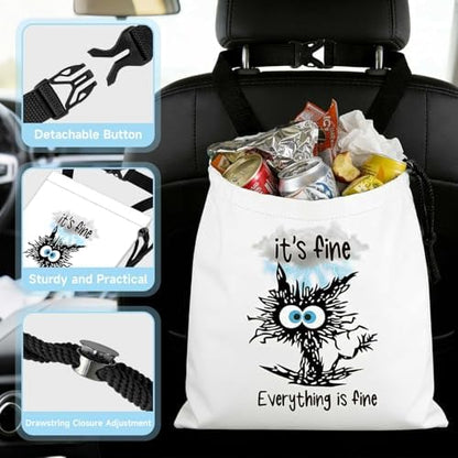 Black Cat Car Trash Bag - Image 4