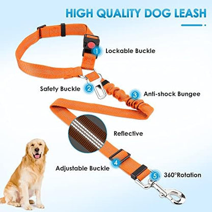 SlowTon Dog Seat Belt for Car, 2 Pack Dog Car Harness Seatbelt - Image 5