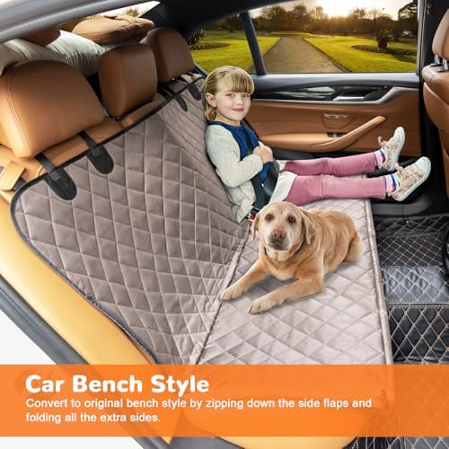 URPOWER Dog Car Seat Cover for Back Seat, 100% Waterproof Hammock for Car - Image 3