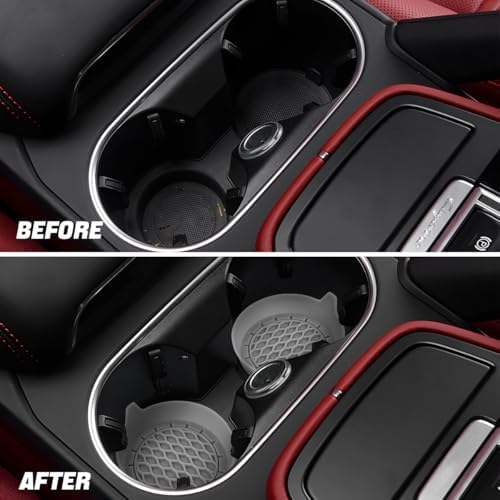 Zpana 4PCS Car Cup Holder Coasters, Silicone Non-Slip Vehicle Cup Recessed Mats - Image 5