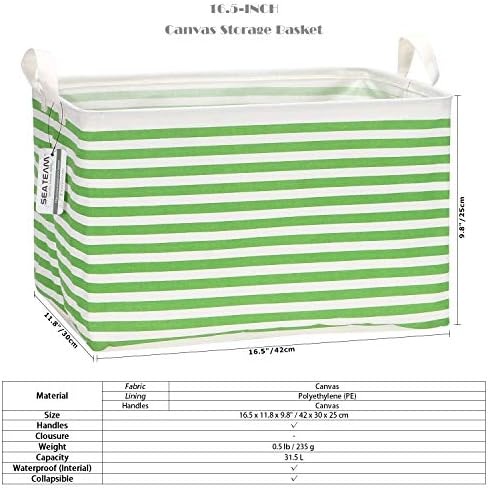 Sea Team Large Rectangle Open-Top Canvas Storage Basket - Image 6