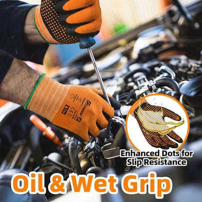 Schwer 3 Pairs Safety Work Gloves, MicroDot Abrasion & Grip - Image 5