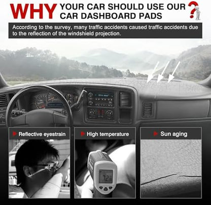 Autorder Dashboard Cover Mat for Chevy Chevrolet Silverado/GMC Sierra 1999-2006 - Image 2