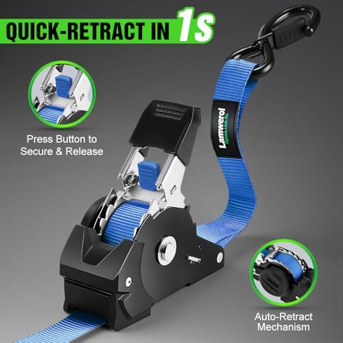 Retractable Ratchet Straps 1in x 10ft - Image 2