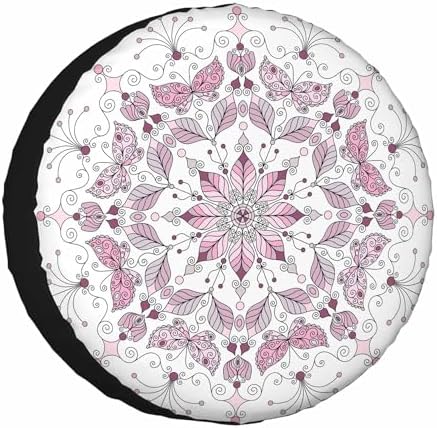 Lotus Spare Tire Cover for RV Trailer Pink and Purple Flower Lacy Pastel Wheel by NOMEDOGYIM