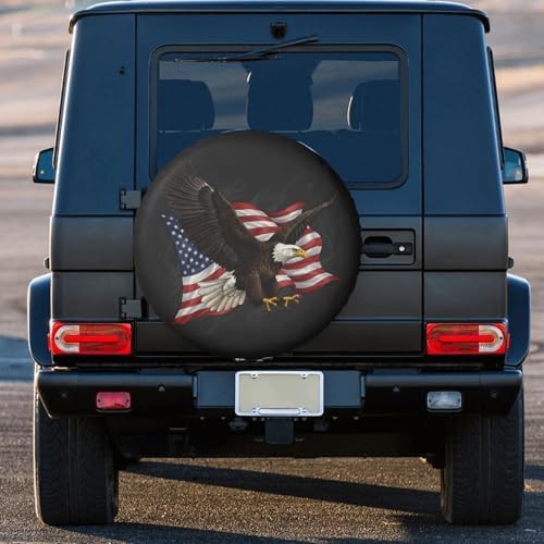 American Flag Eagle Spare Tire Cover SUV Trailer Truck RV 17 Inch - Image 3