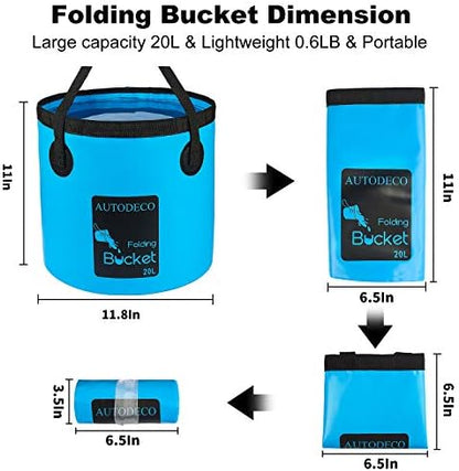 2 Pack Collapsible Bucket 5 Gallon Container Folding Water Bucket Portable Wash - Image 2
