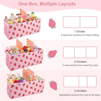 Toy Box with Adjustable Divider Large Toy Chest Storage - Image 6