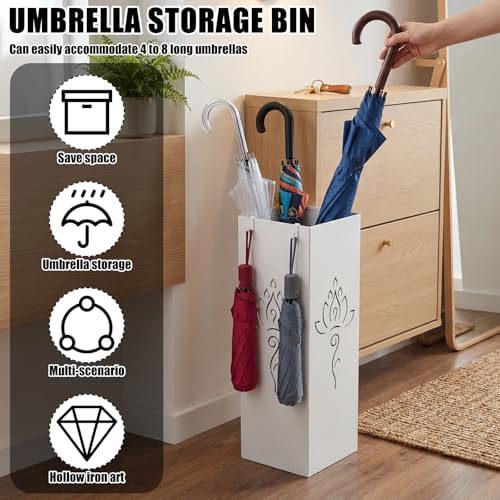Square Metal Umbrella Holder, Square Free Standing Umbrella Rack Decorative - Image 3