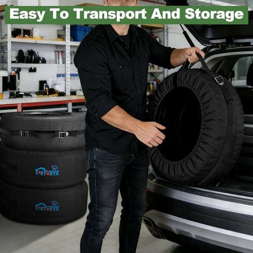 4 Pack Seasonal Tire Tote, 700D Spare Tire Cover - Image 6