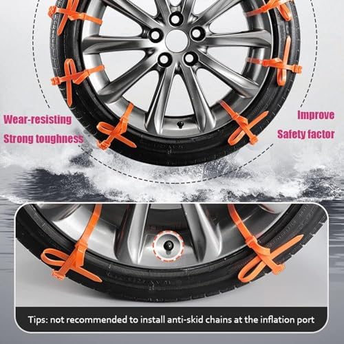 Anti Slip Tire Strap, Reusable Car Winter Zip Tie Tire Snow Wheels Chains - Image 4