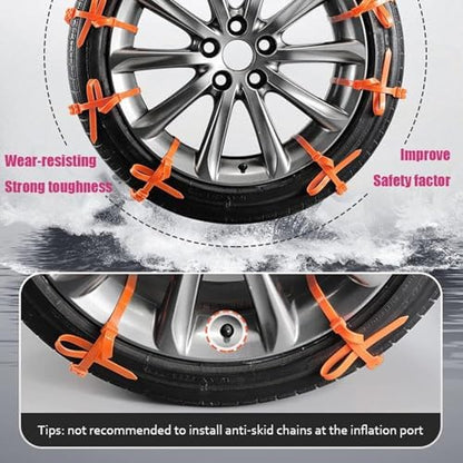 Anti Slip Tire Strap, Reusable Car Winter Zip Tie Tire Snow Wheels Chains - Image 4