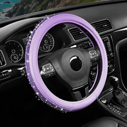 Road Comforts Bling Steering Wheel Cover – Purple Diamond Design, Universal Fit by RoadComforts