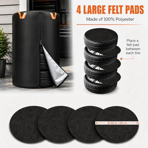 Tire Storage Cover for 4 Tires, Fits 32.5 in, 33 x 47 in, 420D Oxford Pads - Image 5