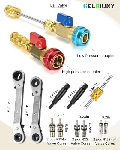 AC Schrader Valve Core Remover Tool Kit, R134a R1234YF R22 - Image 5