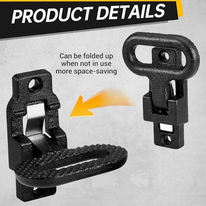 4 Pack Black Folding Safety Step Steel Heavy-Duty Fold Down Utility Body Step - Image 3
