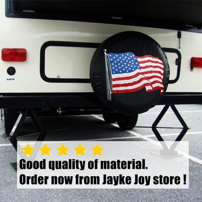 American Flag Black Spare Tire Cover - Image 5