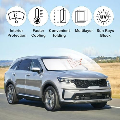 Windshield Sun Shade Sunshade for 2021-2025 2026 Kia Sorento - Image 2