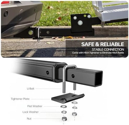 Forluck 60" x 24" x 14" Folding Hitch Mount Cargo Carrier, 500 lbs Capacity - Image 6