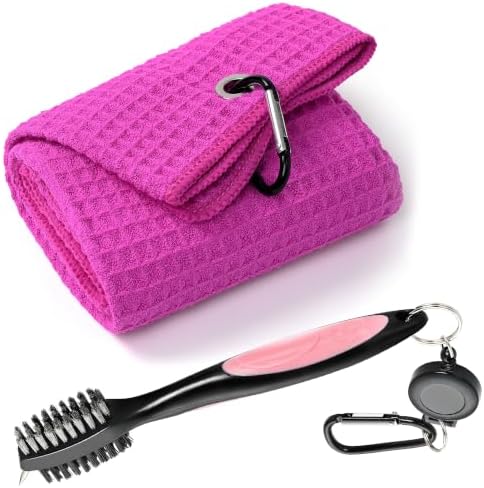 Mile High Life Golf Towel & Groove Brush Set, Microfiber Waffle-16 x24 by MileHighLife
