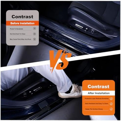 Car Door Sill Protector for Toyota Venza 2021-2025, 8.5 Mil Clear TPU PPF Paint - Image 3
