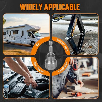TONDA RV Scissor Jack Socket, Camper Travel Trailer Drill Adapter, Works - Image 7