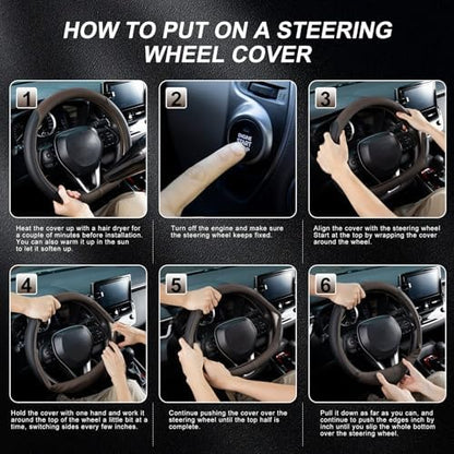 SEG Direct D Shaped Steering Wheel Cover 14.5-15 inch - Image 5