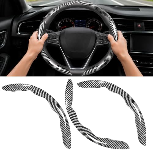 3pcs Universal Carbon Fiber Steering Wheel Cover, Anti-Slip & Segmented Design by Unknown
