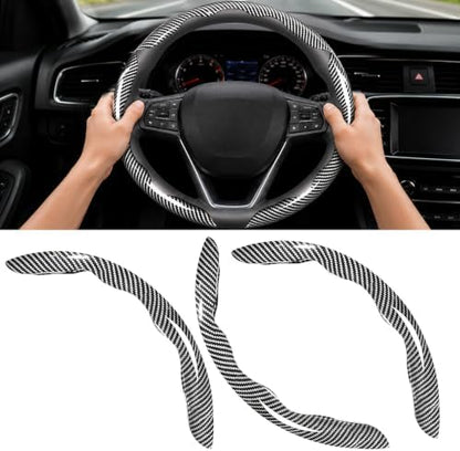 3pcs Universal Carbon Fiber Steering Wheel Cover, Anti-Slip & Segmented Design by Unknown
