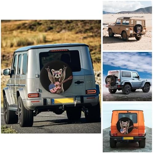 Funny Raccoon Spare Tire Cover Waterproof Wheel Cover 16 Inch Universal Fit - Image 4
