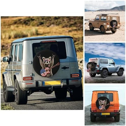Funny Raccoon Spare Tire Cover Waterproof Wheel Cover 16 Inch Universal Fit - Image 4