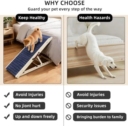 ZJSF Wooden Dog Ramp for High Bed & Couch, Non-Slip Walking Surface, Portable - Image 6