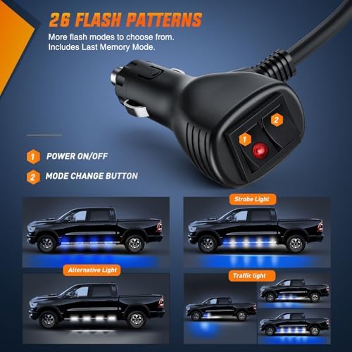 Nilight 2PCS 70 Inch Running Board LED Lights Strip Blue White - Image 2