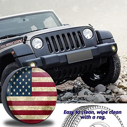 Retro American Flag Spare Tire Cover Fit - Image 3