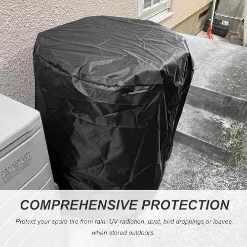 Tire Cover with 4 Felt Pads, Waterproof 420D Oxford Spare Tire Storage Bag with - Image 4