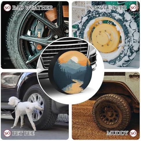 Camper Spare Tire Cover Mountain Adventure Wheel Tire Cover - Image 7
