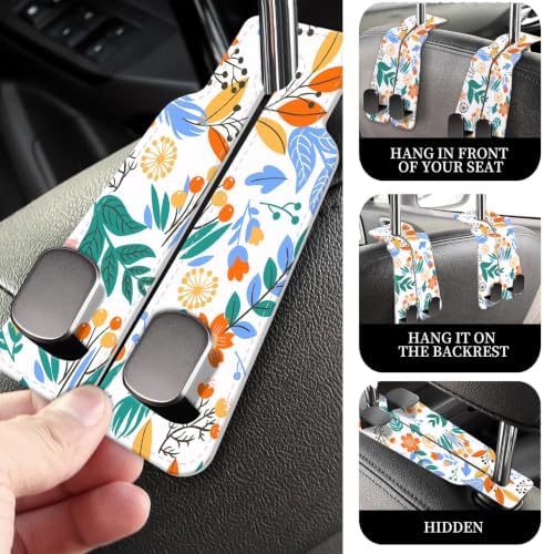 PU Leather Car Seat Hook, Storage Headrest Hanger, Cute Car Backseat Organizer - Image 2