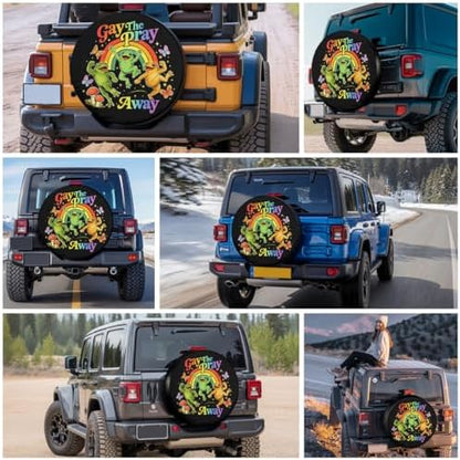 GENANY Rainbow Frog Pride Thick PVC Leather Spare Tire Cover Size 17 - Image 7