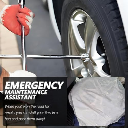 8PCS Extra-Large Tire Covers, Tear-Resistant LDPE Plastic Tire Bags - Image 7