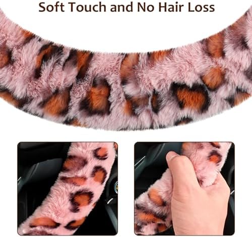 Accmor Fuzzy Steering Wheel Cover, Universal Fit Fur Car Wheel Cover & - Image 4