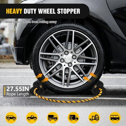 Nilight Wheel Chocks Rubber Yellow Reflective Strips 4 Pack - Image 6