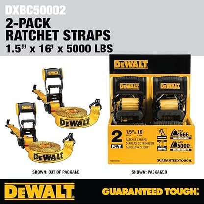 DEWALT 1.5"×16'×5, 000 lbs Heavy-Duty Ratchet Straps - Image 7