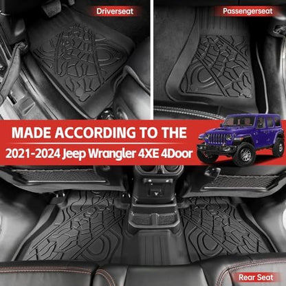 Cargo Mat with Floor Mat Compatible with 2021-2025 Jeep Wrangler JL Unlimited - Image 2