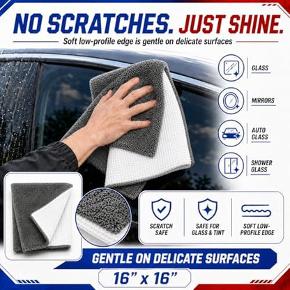 Hybrid Glass Microfiber Towel – Waffle Weave & Plush Dual Action Cleaning Cloth - Image 4