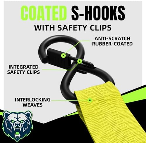 Retractable Ratchet Straps, 1 Inch x 12 Feet Heavy Duty Tie Downs, 1760lb Break - Image 5