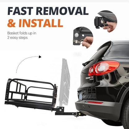 Forluck 60"x24"x14" Folding Hitch Mount Cargo Carrier, 500 lbs Capacity Heavy - Image 6