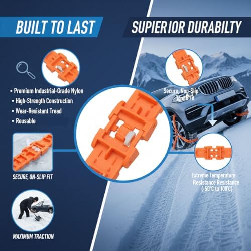 Universal Reusable Anti-skid Nylon Tire Chains, Universal Anti-Skid Snow Tire - Image 3