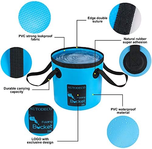 2 Pack Collapsible Bucket 5 Gallon Container Folding Water Bucket Portable Wash - Image 3